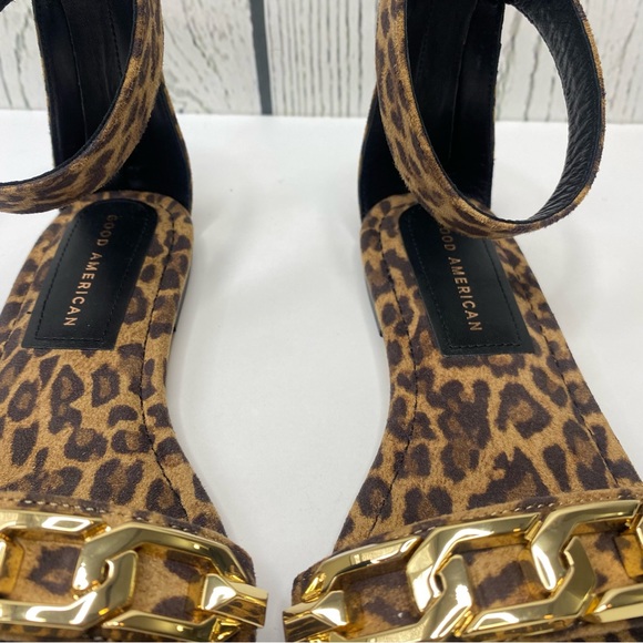 Good American Ankle Strap Leopard Sandals size 7 - Picture 3 of 11